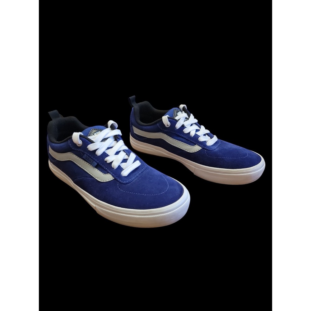 Vans Kyle Walker Pop Cush Pro Mens 6.5 Blue Suede Athletic Skate Shoes EUC